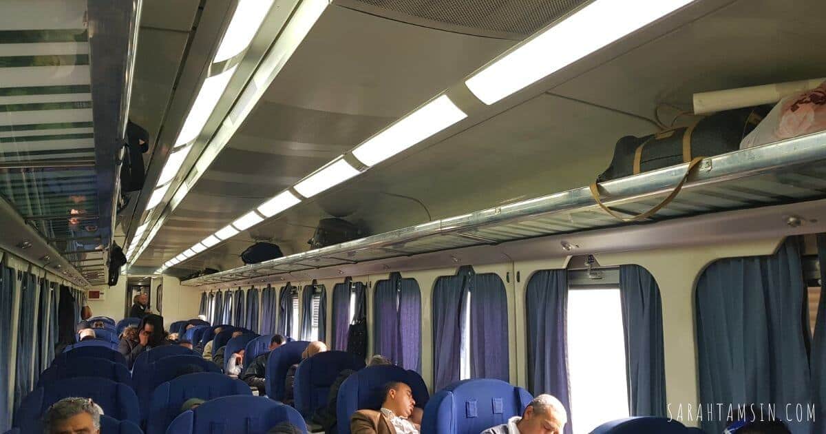 Inside Train Carriage from Cairo to Luxor, Egypt